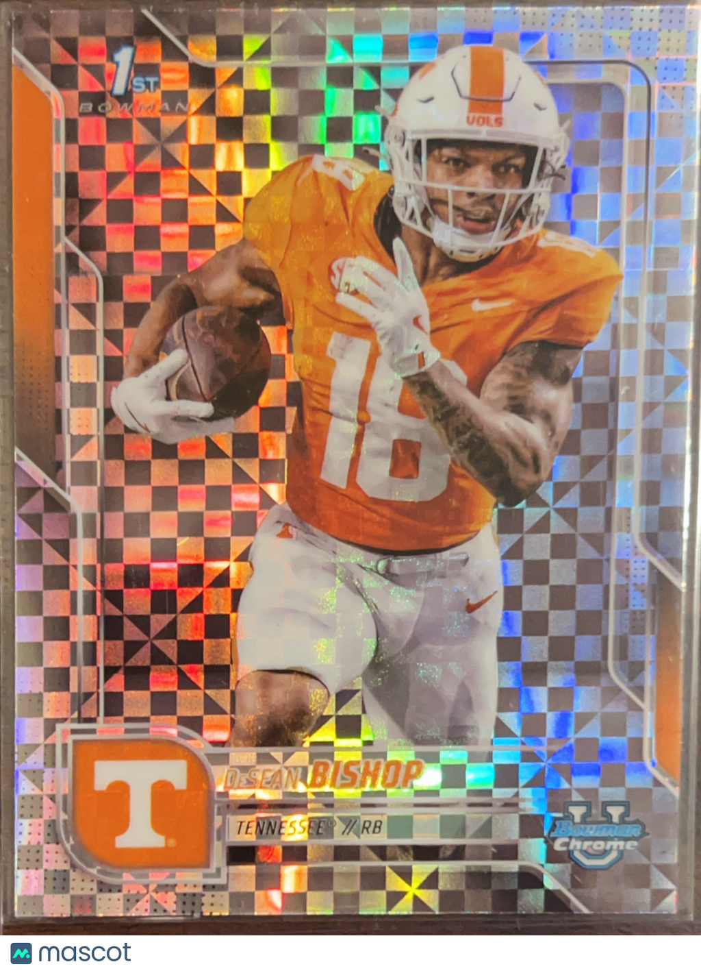 2025 Topps Bowman Chrome University DeSean Bishop #67 X-Fractor 1st Bowman