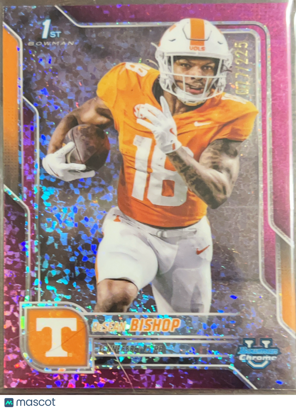 2024 Bowman Chrome University DeSean Bishop #67 Pink Shimmer Refractor
