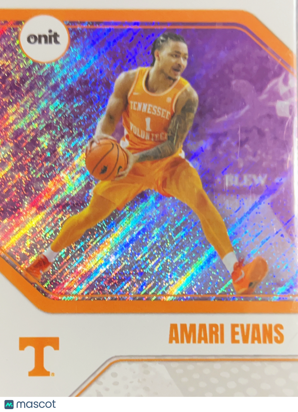 2025 ONIT Tennessee Basketball Amari Evans #B-2 Orange Sparkle Holo