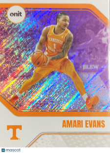 2025 ONIT Tennessee Basketball Amari Evans #B-2 Orange Sparkle Holo