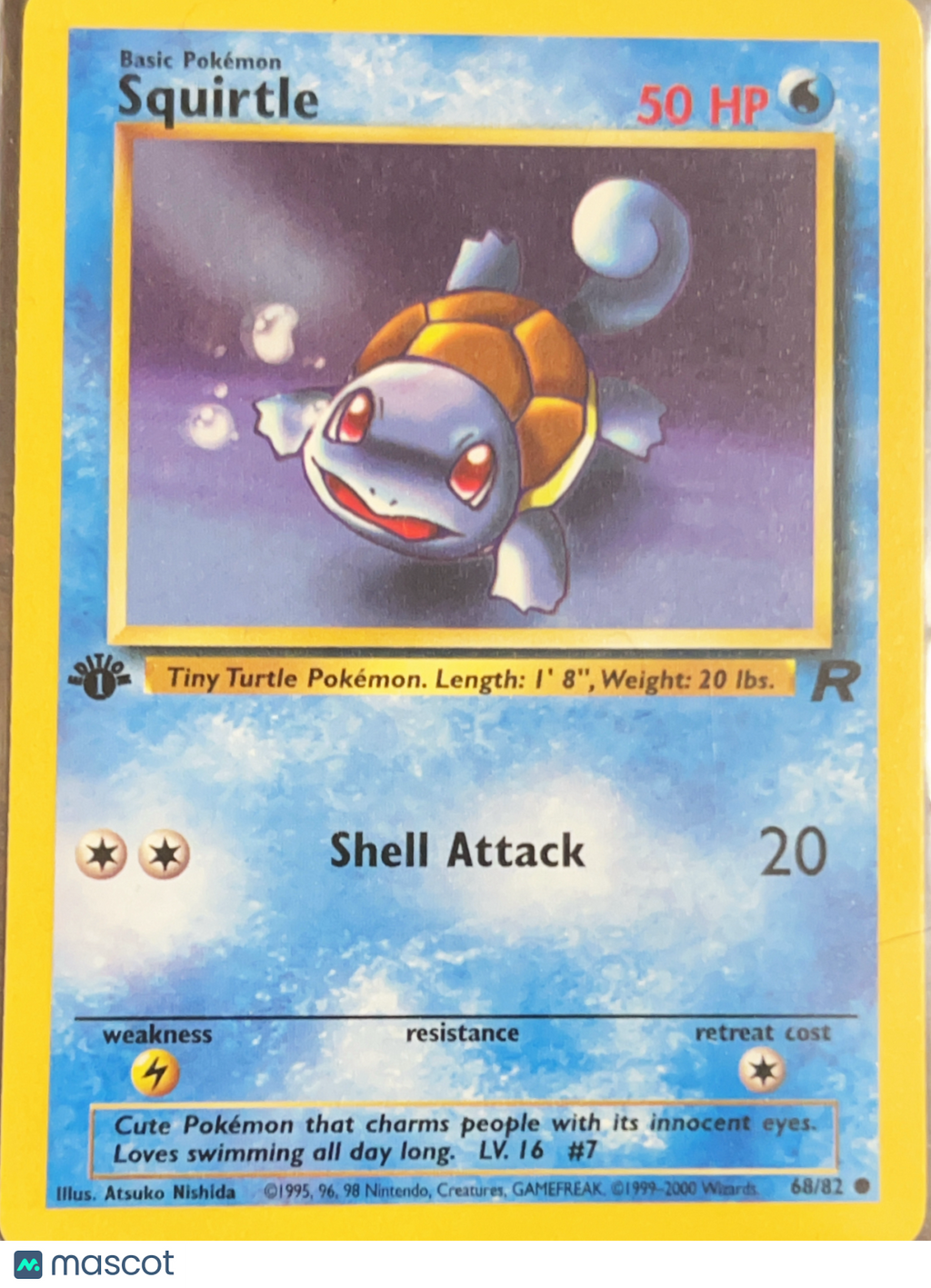 2000 Team Rocket Squirtle 1st Edition #68/82