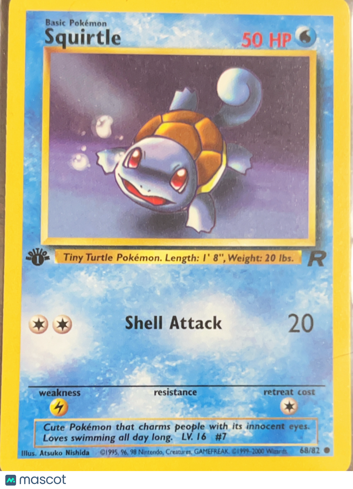 2000 Team Rocket Squirtle 1st Edition #68/82
