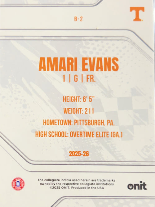2025 ONIT Amari Evans #B-2