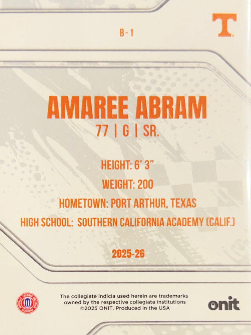 2025 ONIT Tennessee Volunteers Amaree Abram #B-1