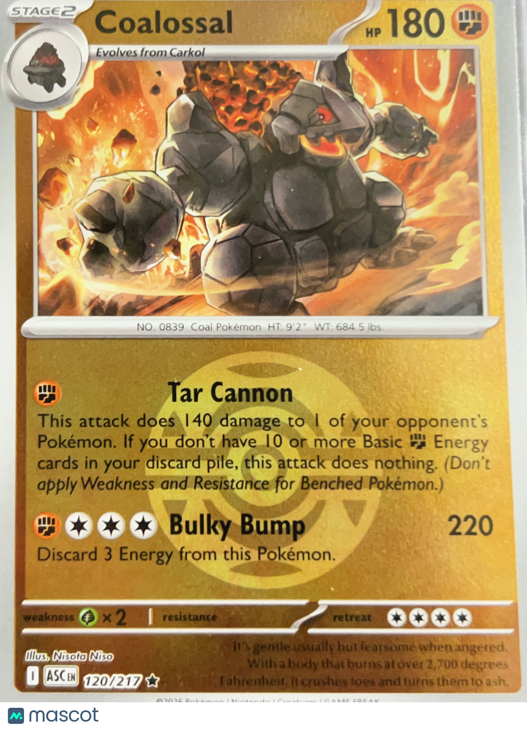 2026 Mega Evolution – Coalossal Reverse Holo Rare Pokeball #120/217