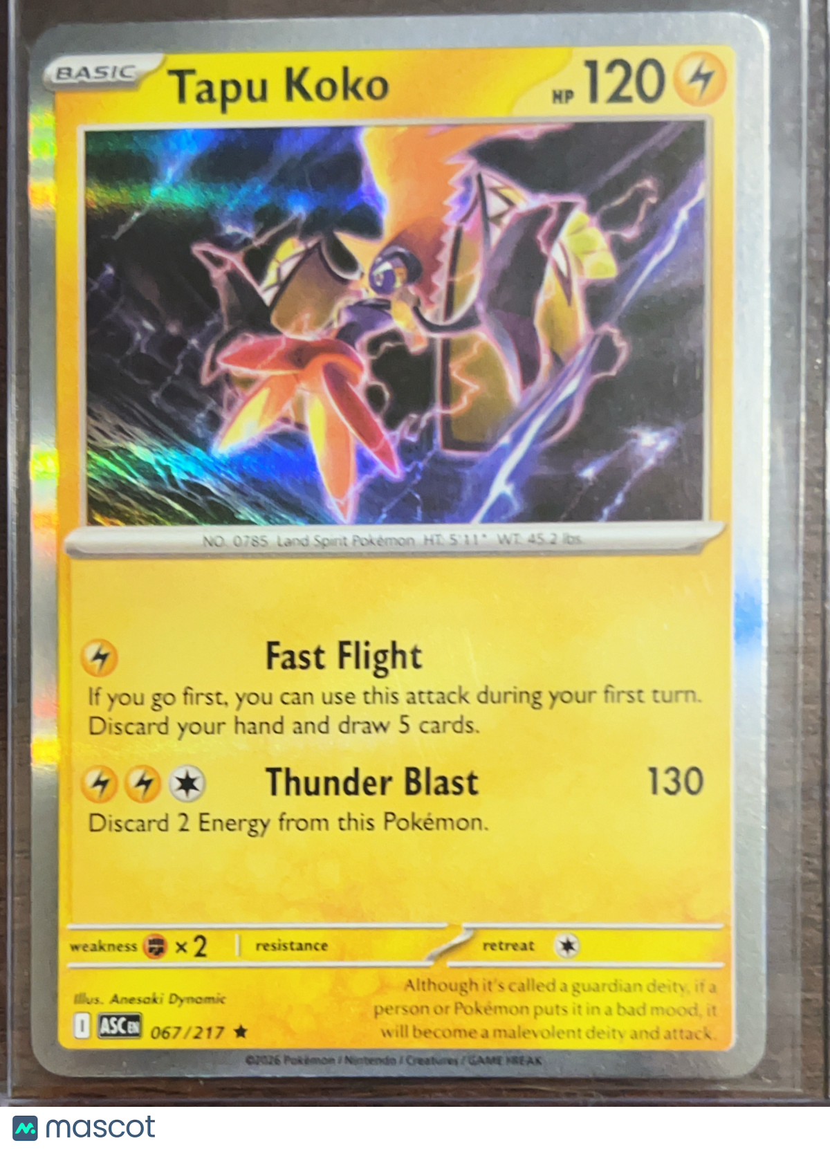 2026 Mega Evolution – Ascended Heroes Tapu Koko Holo Rare #67/217