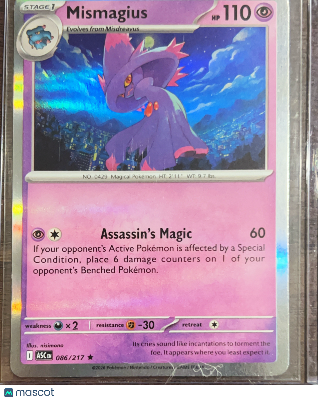 2026 Mega Evolution – Ascended Heroes Mismagius Holo Rare #86/217