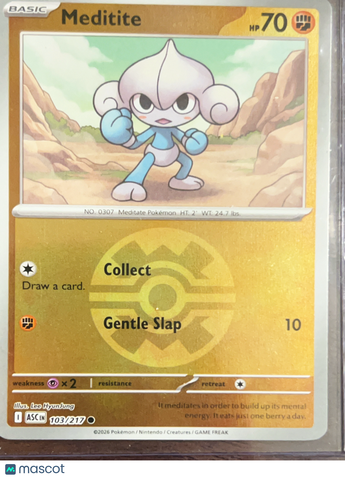 2026 Mega Evolution – Ascended Heroes Meditite Reverse Holo #103/217