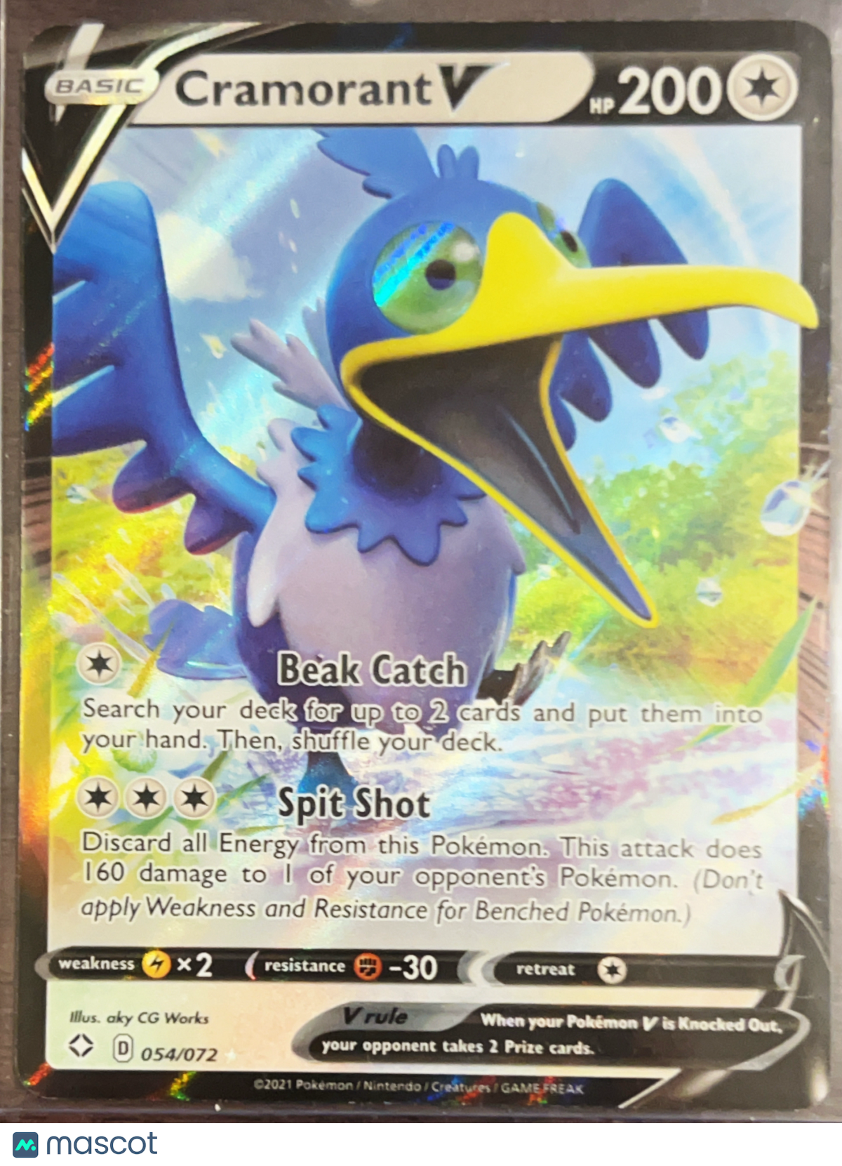 2021 Shining Fates Cramorant V Holo Ultra Rare UR #54/72