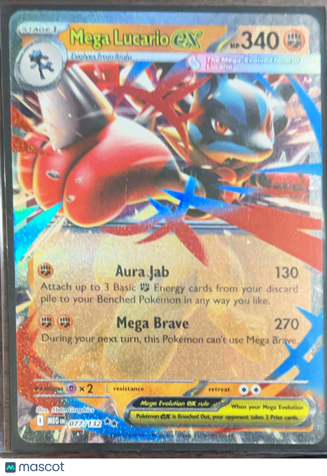 2025 Scarlet & Violet Mega Evolution Mega Lucario EX Holo Double Rare #77/132