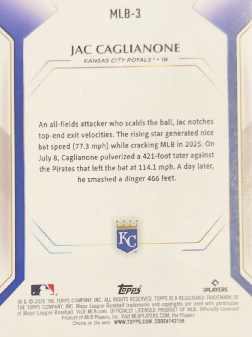 2026 Topps Chrome Update Series Jac Caglianone #MLB-3 RC