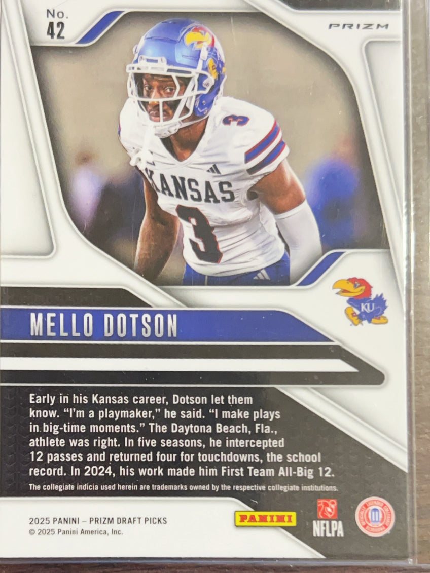 2025 Panini Prizm Draft Picks Mello Dotson #42 Pink Pulsar RC