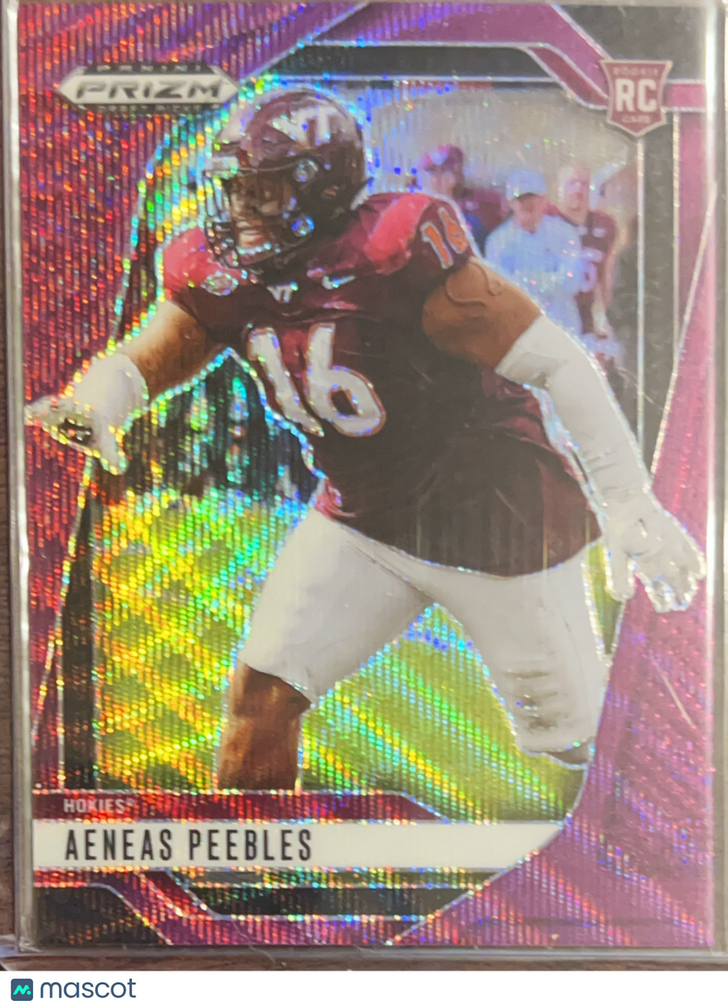 2025 Panini Prizm Draft Picks Aeneas Peebles #145 Pink Pulsar RC