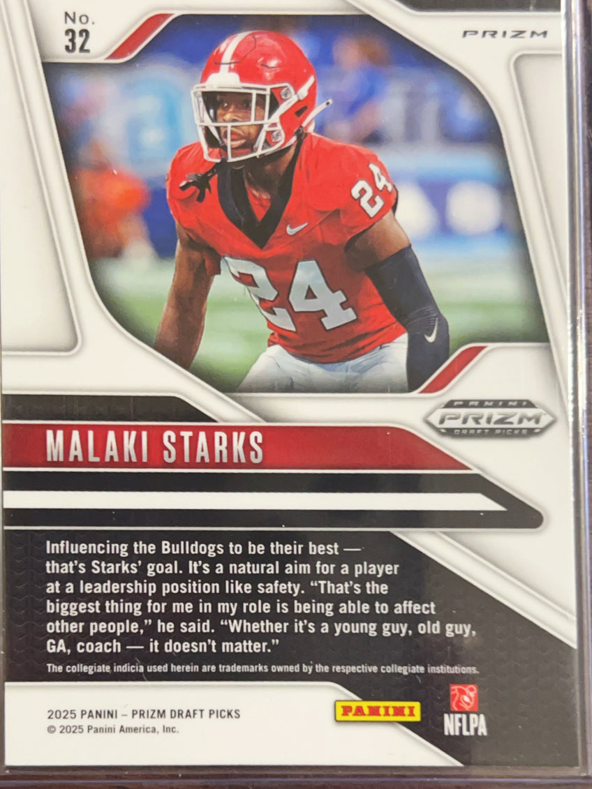2025 Panini Prizm Draft Picks Malaki Starks #32 Purple RC