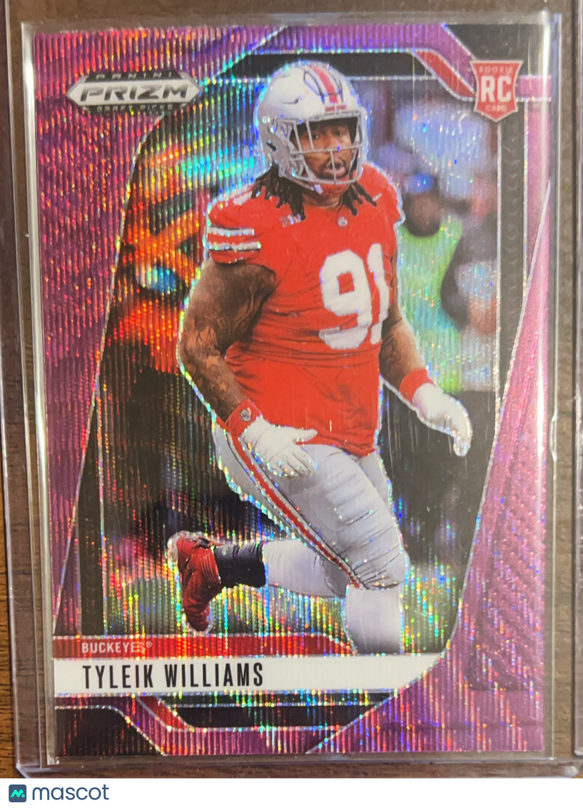 2025 Panini Prizm Draft Picks Tyleik Williams #82 Pink Pulsar RC