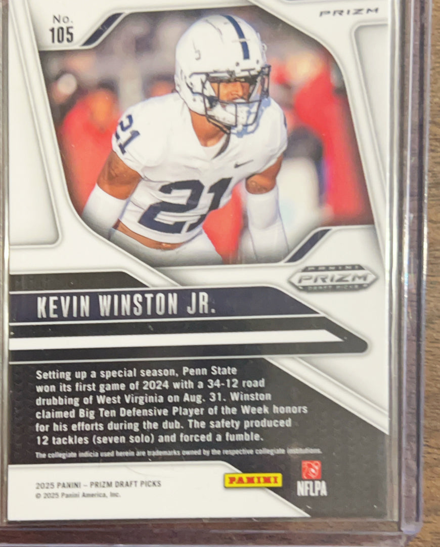 2025 Panini Prizm Draft Picks Kevin Winston Jr. #105 Purple Pulsar RC