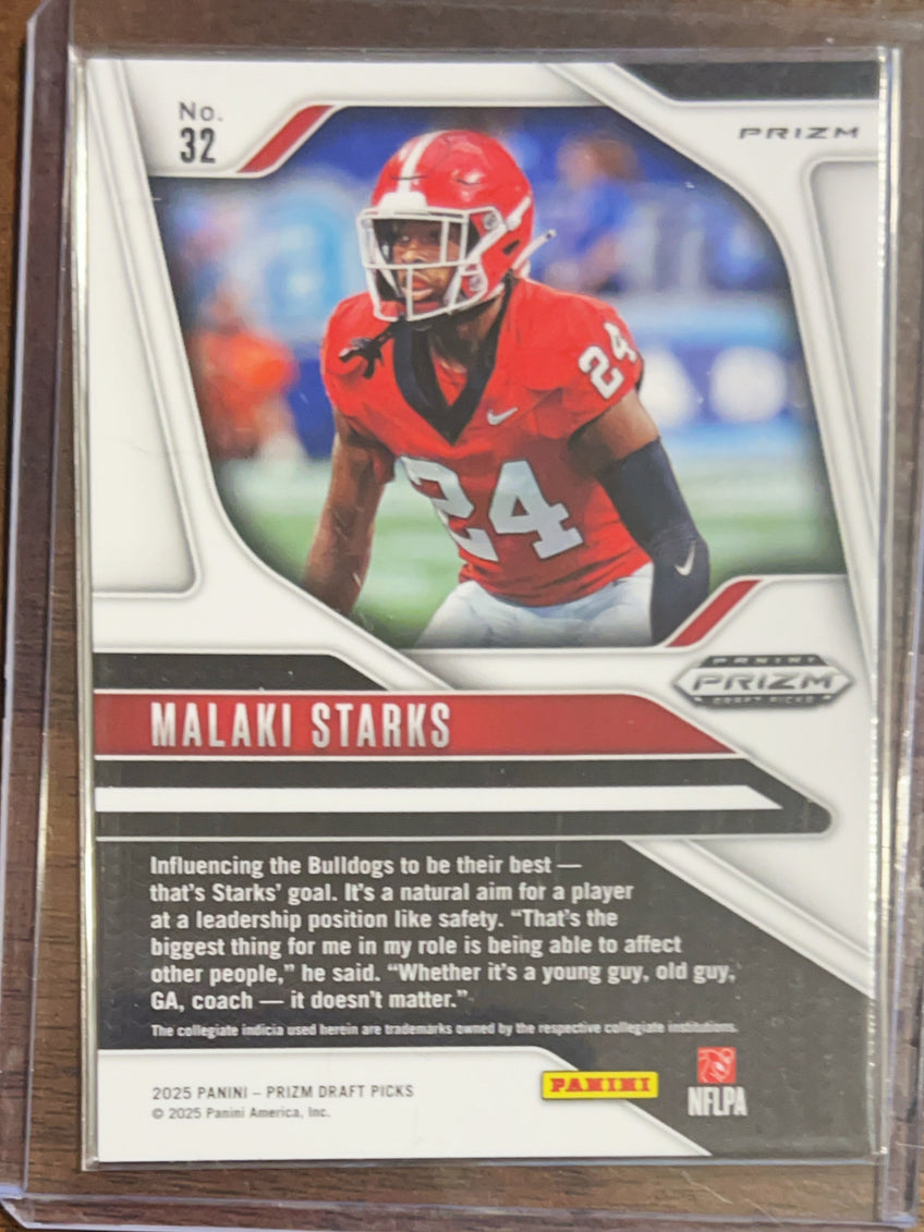 2025 Panini Prizm Draft Picks Malaki Starks #32 Green