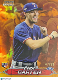2024 Topps Stadium Club Chrome Evan Carter #208 Orange Refractor /99 RC