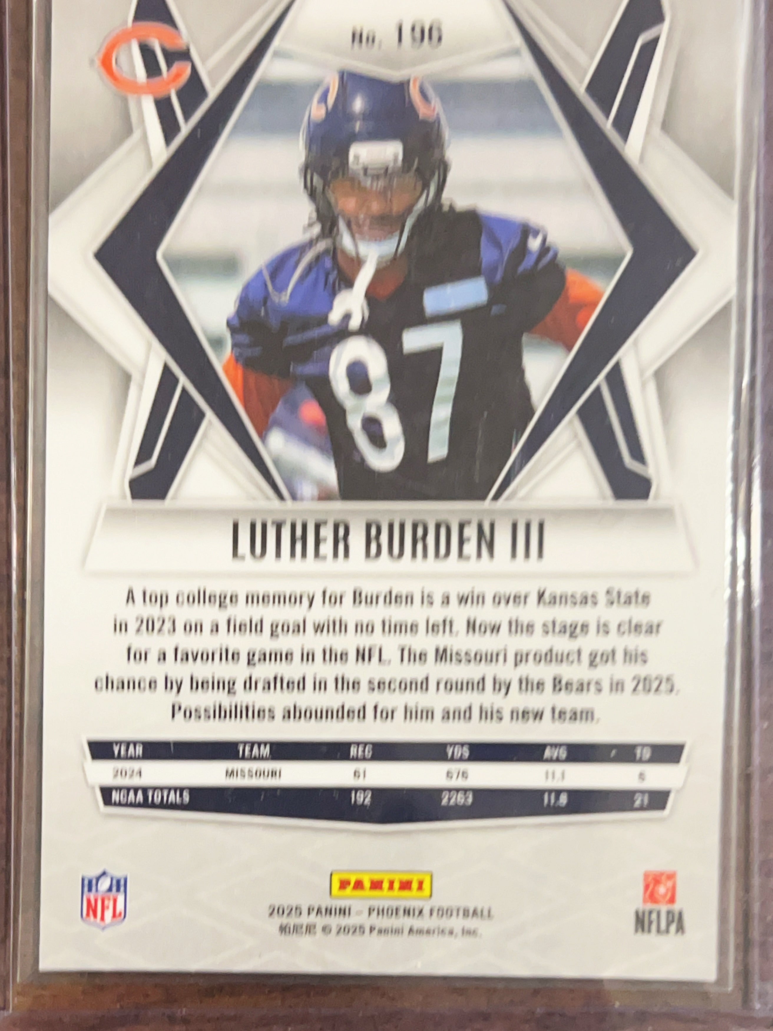 2025 Panini Phoenix Football Luther Burden III #196 RC