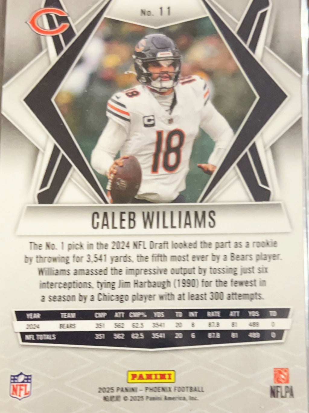 2025 Panini Phoenix Football Caleb Williams #11
