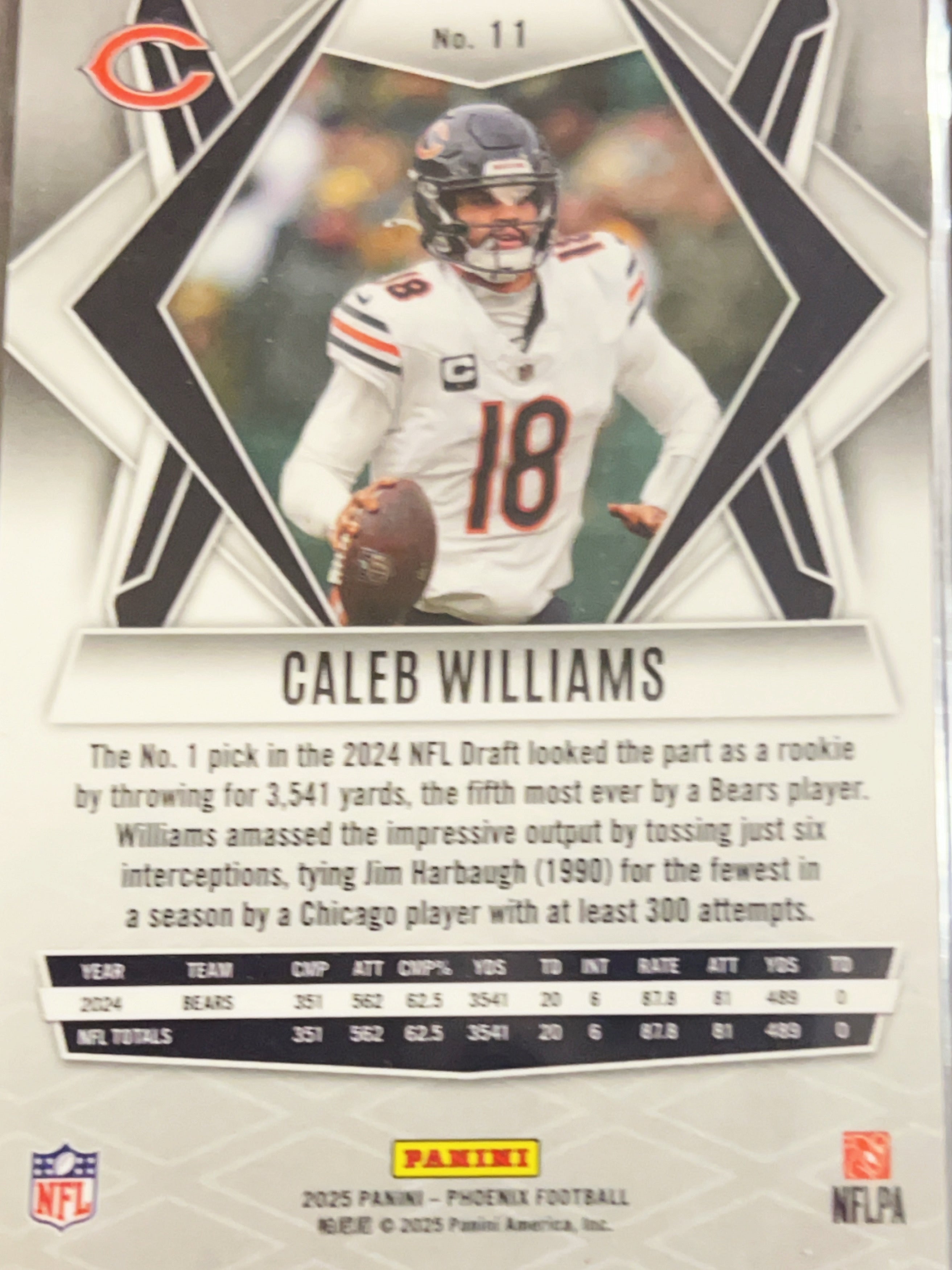 2025 Panini Phoenix Football Caleb Williams #11