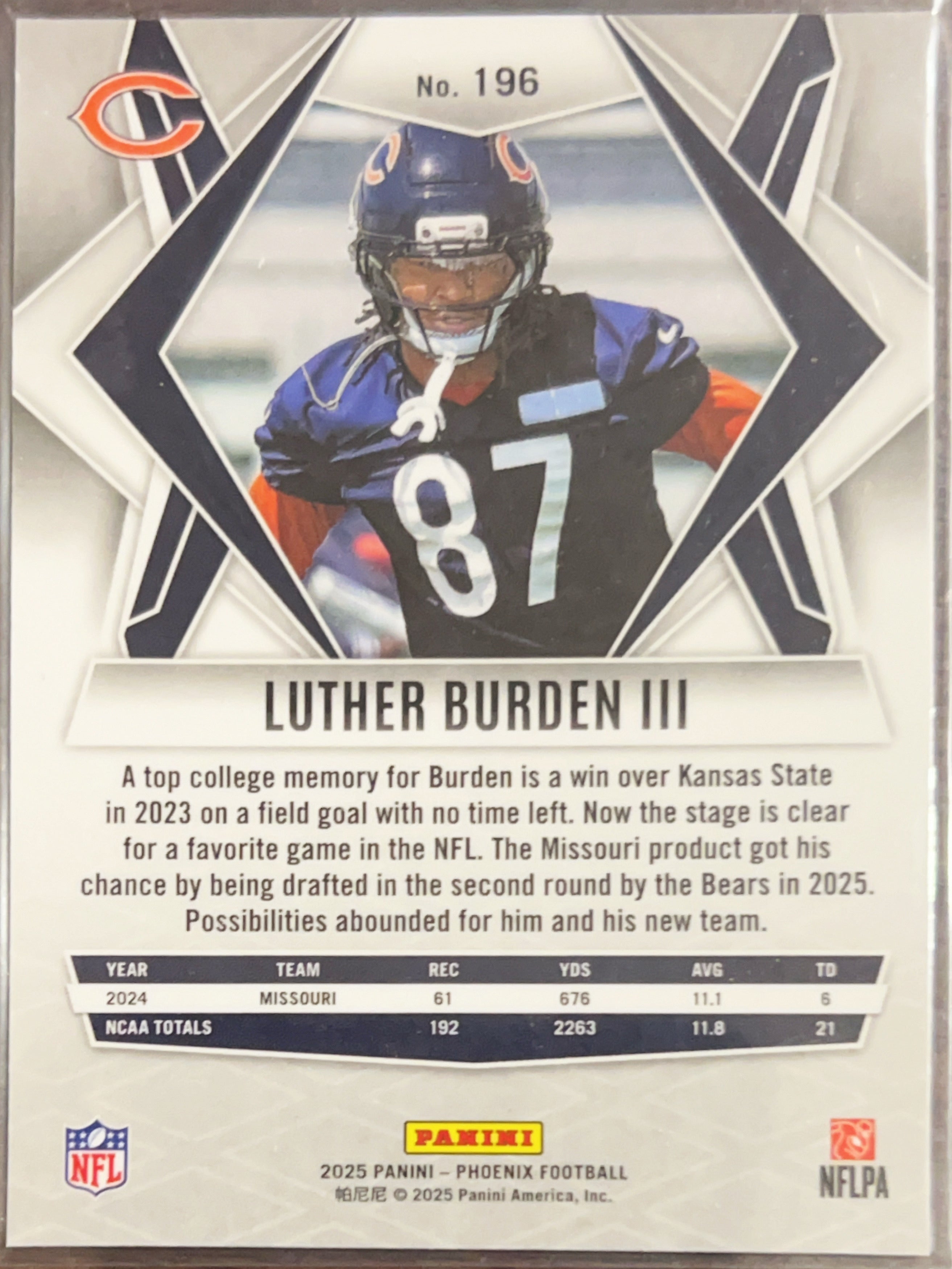 2025 Panini Phoenix Luther Burden III #196 RC