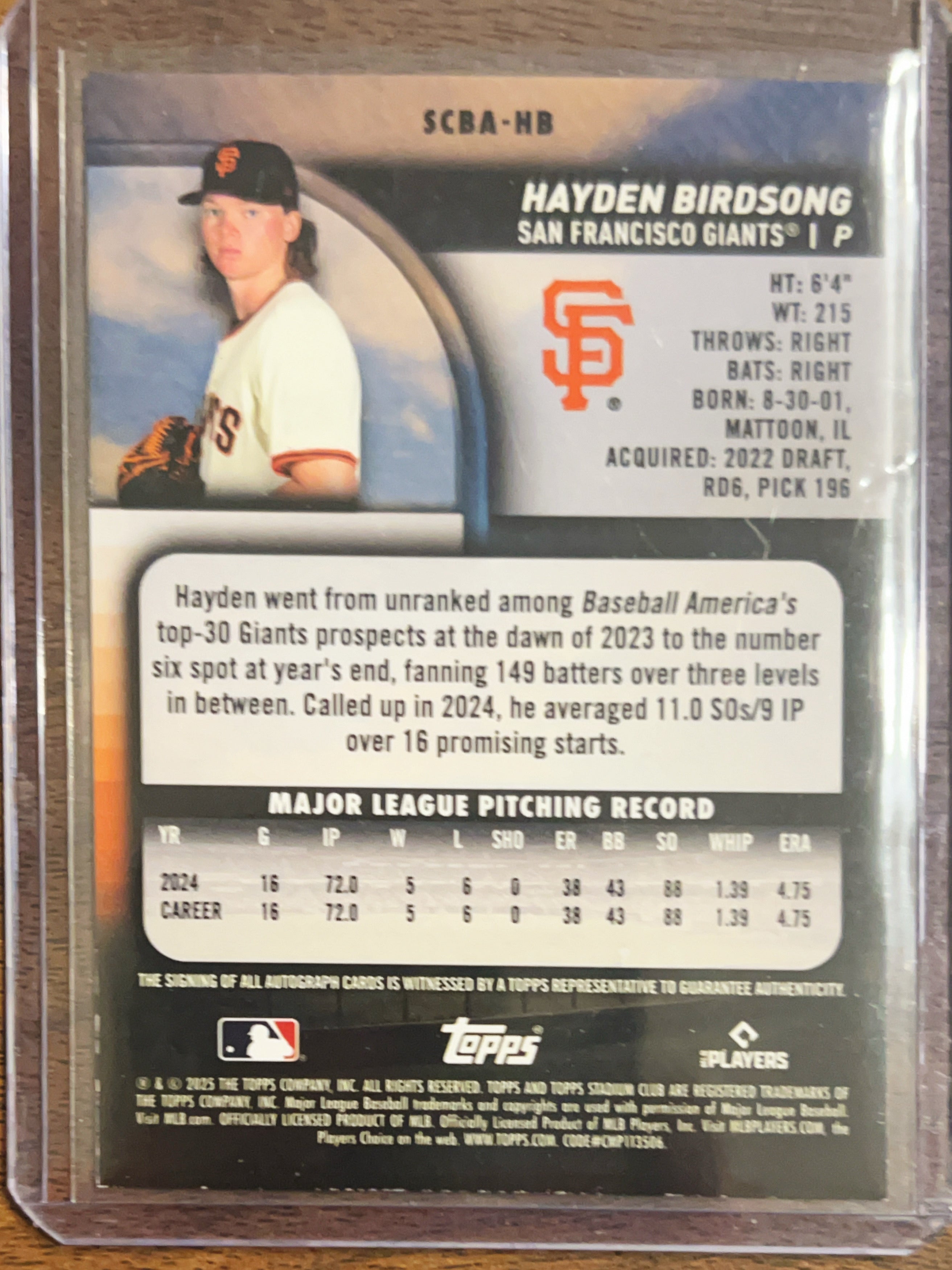 2025 Topps Stadium Club Hayden Birdsong #SCBA-HB RC