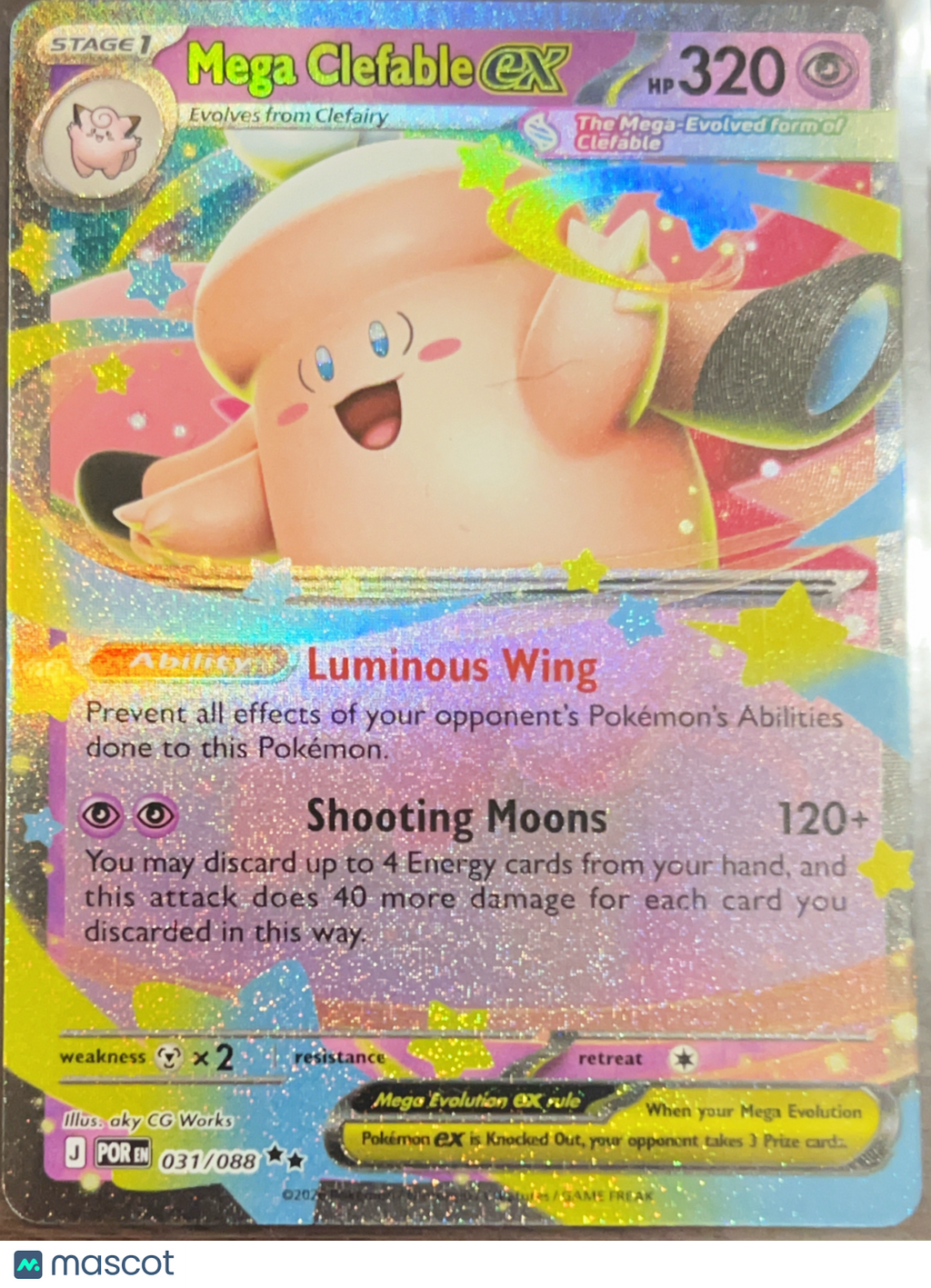 2025 Mega Evolution - Perfect Order Mega Clefable EX Holo Double Rare #31/88