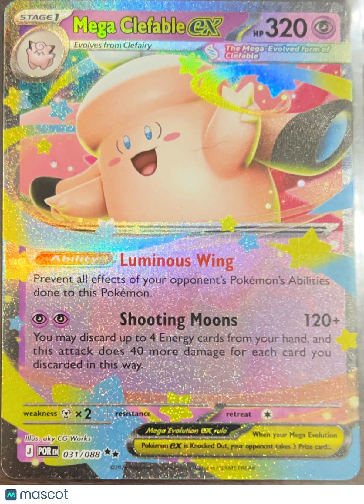 2025 Mega Evolution - Perfect Order Mega Clefable EX Holo Double Rare #31/88