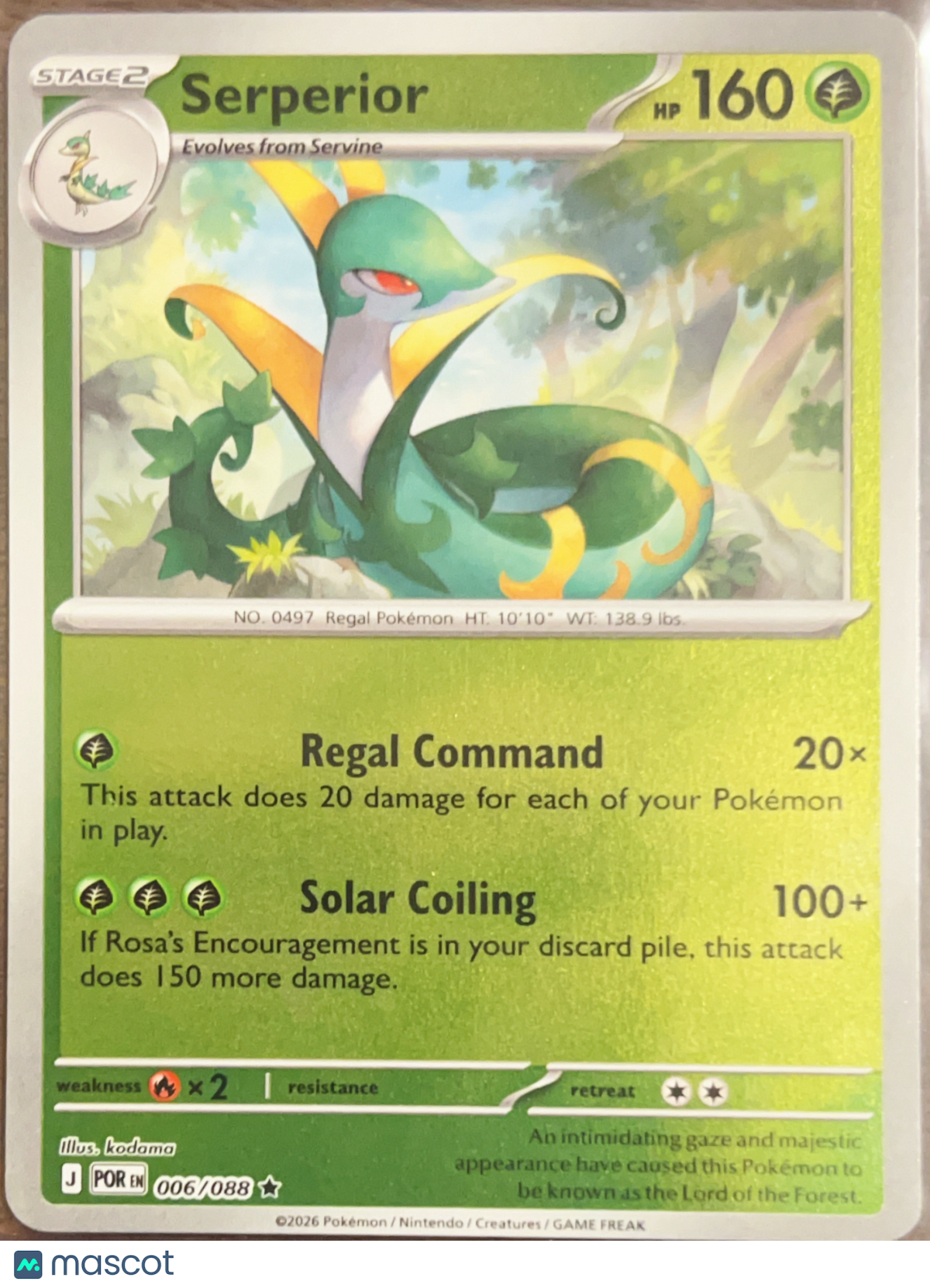 2026 Mega Evolution – Perfect Order Serperior Rare #6/88