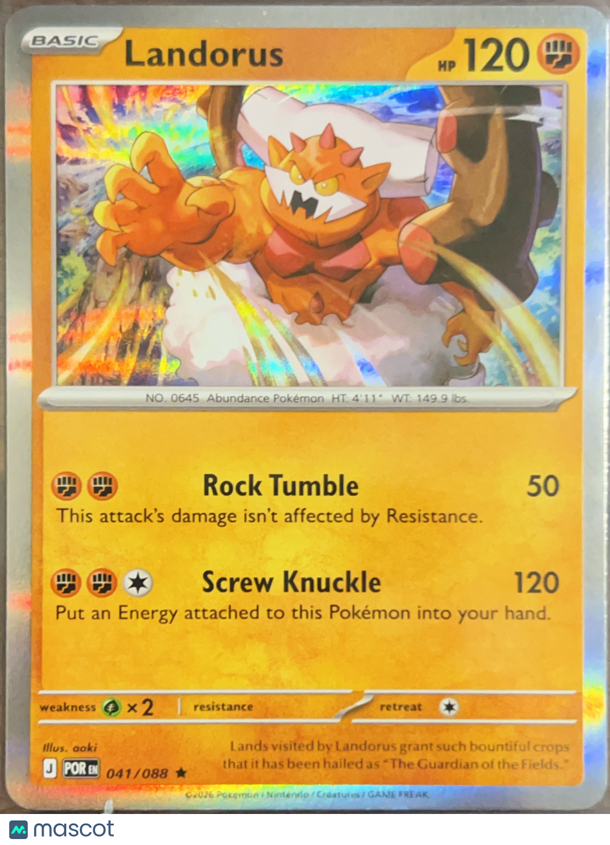 2024 Shrouded Fable Landorus Holo Rare #41/88