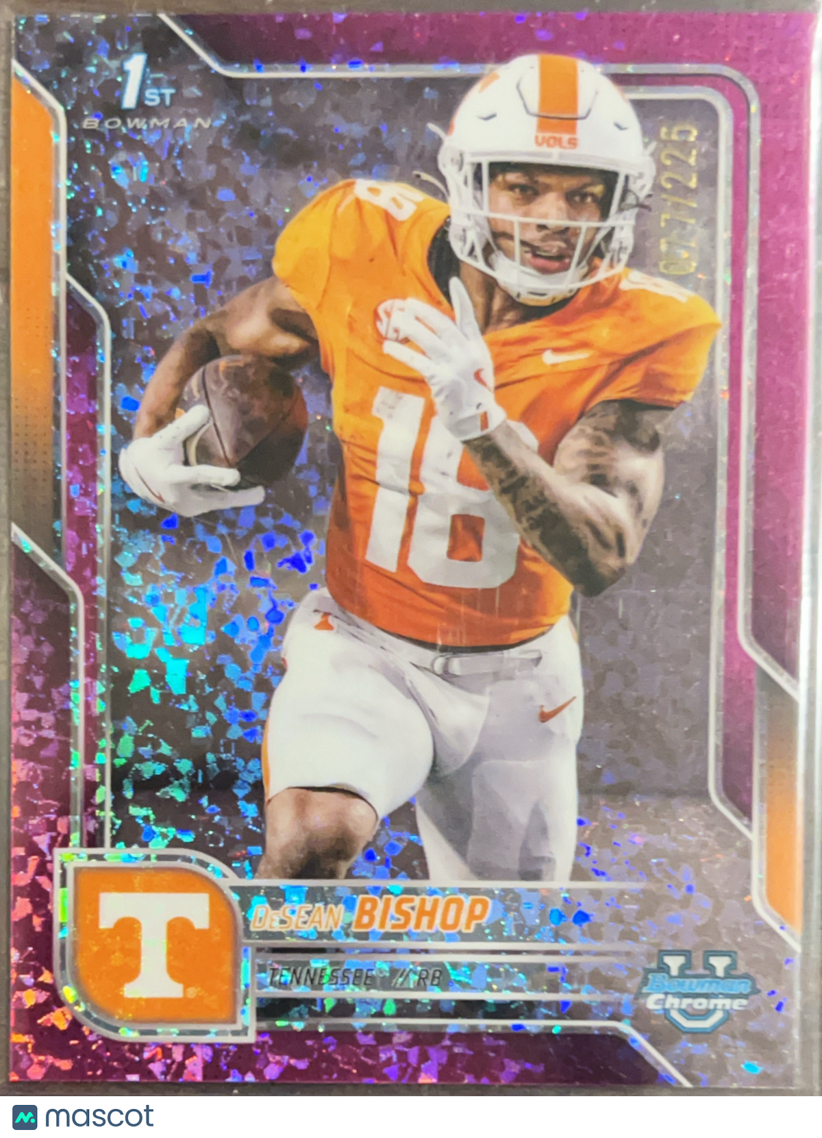 2025 Topps Bowman Chrome University DeSean Bishop #67 Pink Shimmer /225