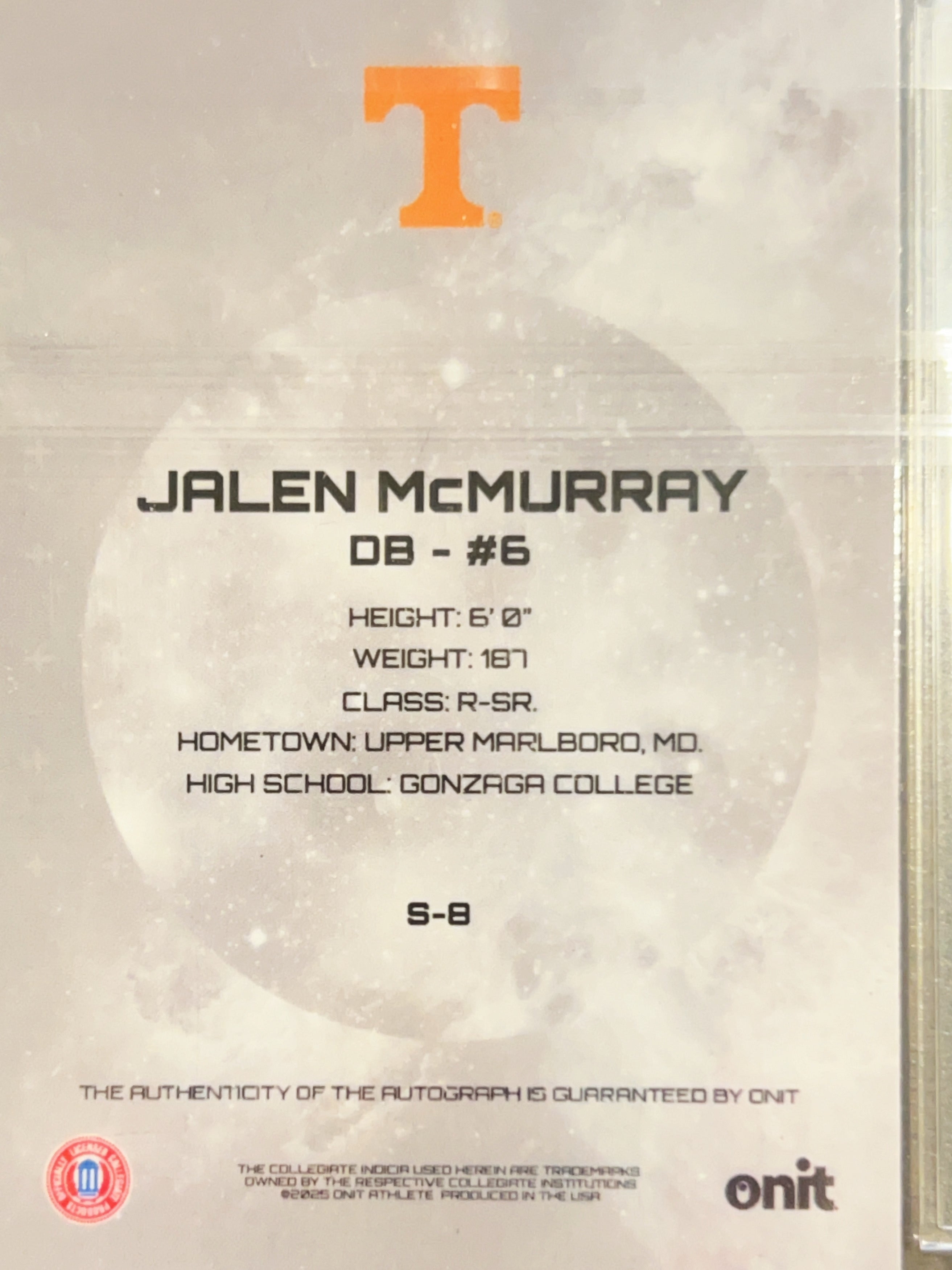 2025 ONIT Signature Series Jalen McMurray #S-8 Holo
