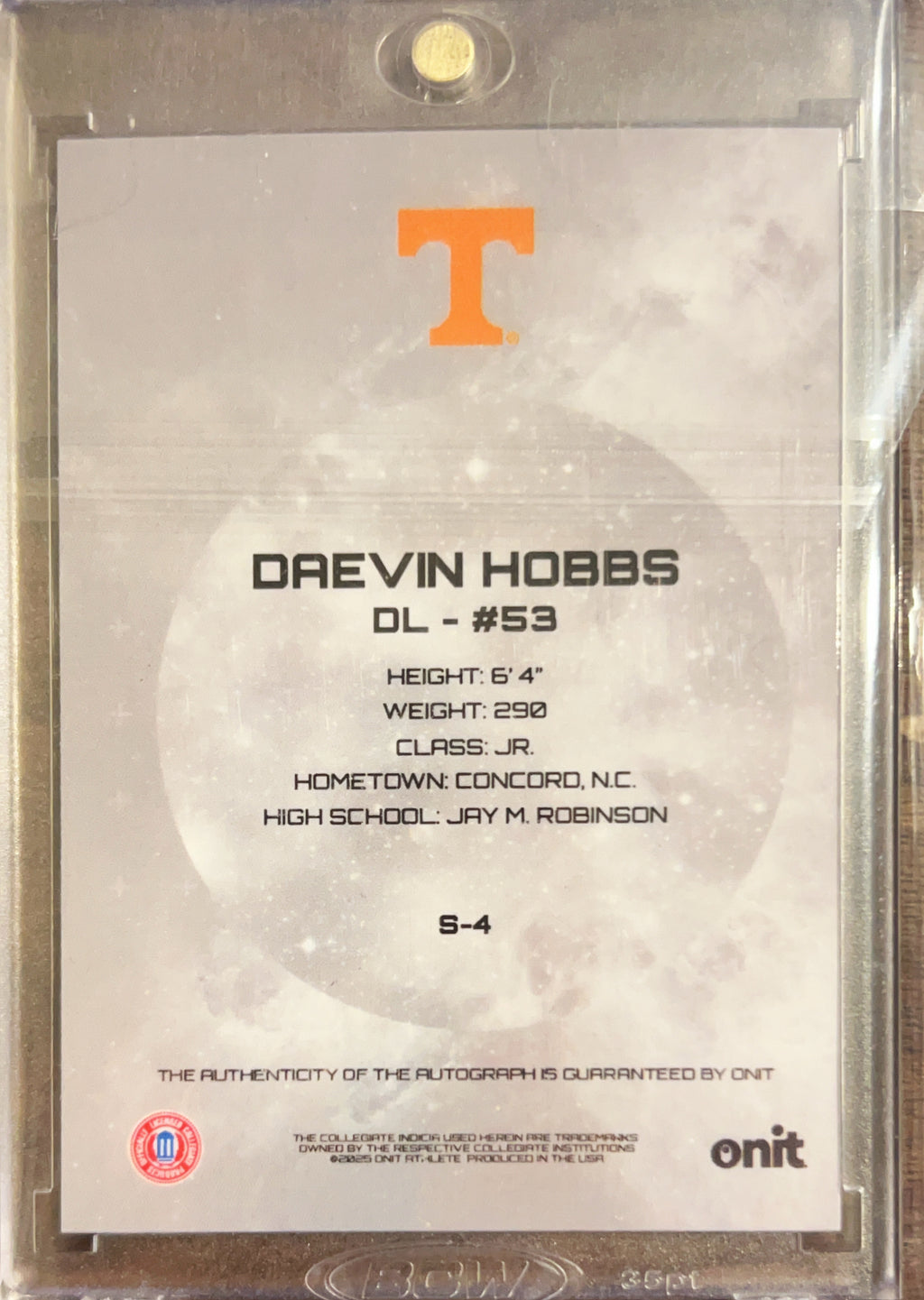 2025 ONIT Signature Series Daevin Hobbs #S-4 Purple /25