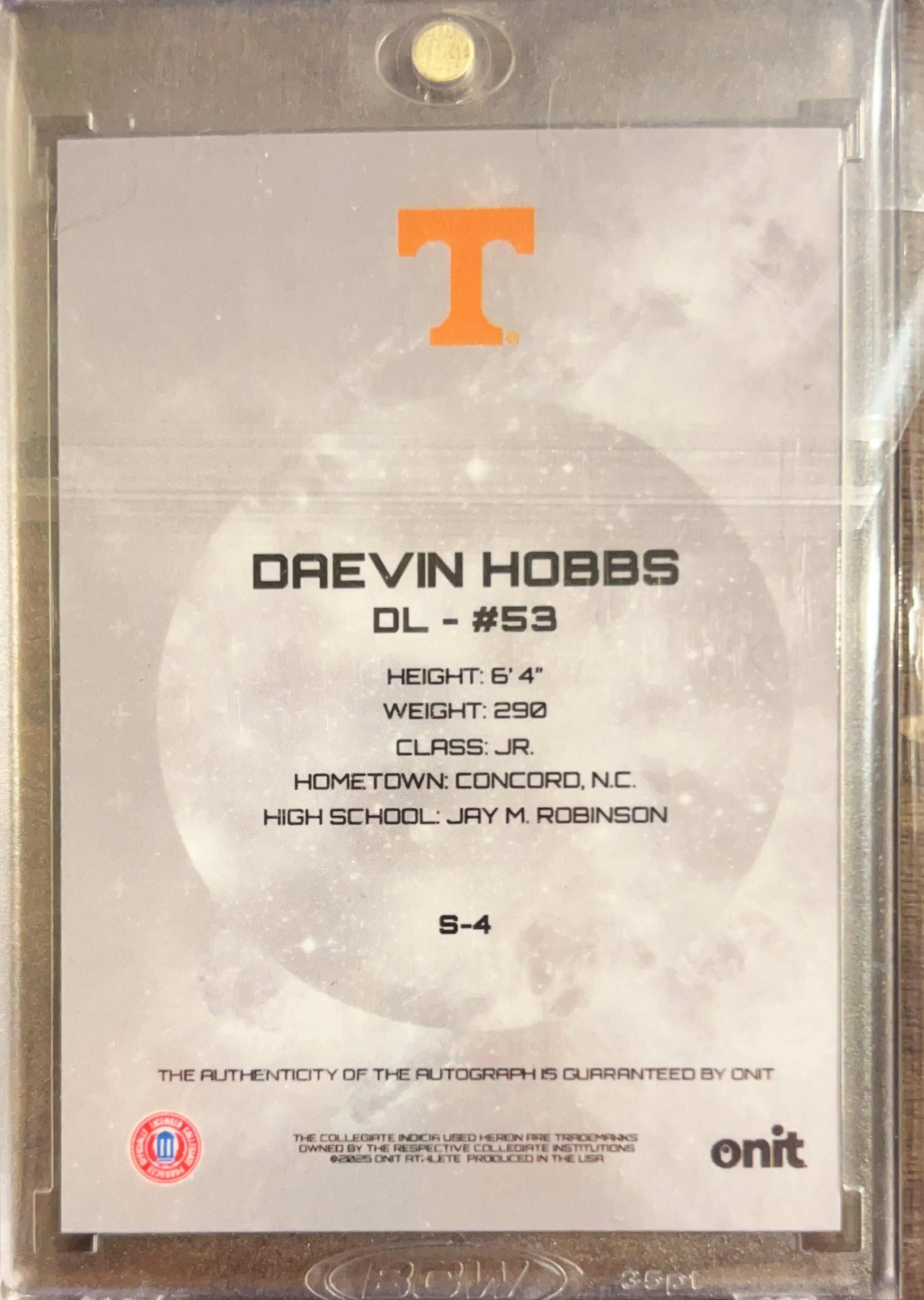 2025 ONIT Signature Series Daevin Hobbs #S-4 Purple /25