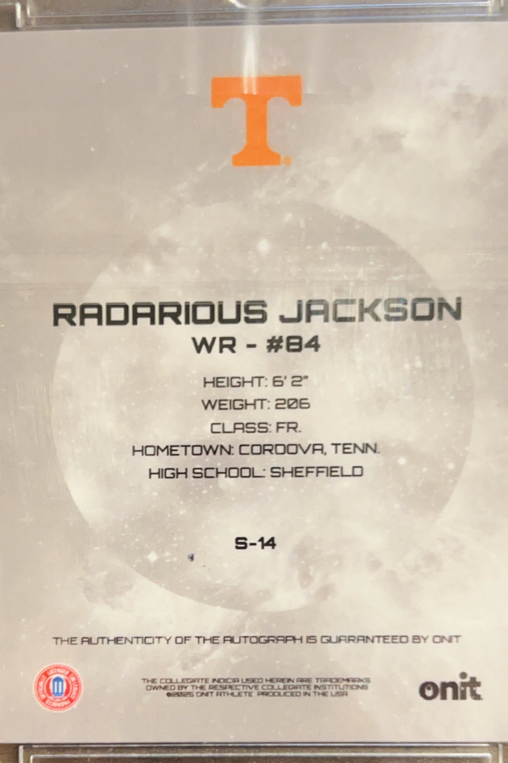 2025 Onit Signature Series Radarious Jackson #S-14 Purple /25