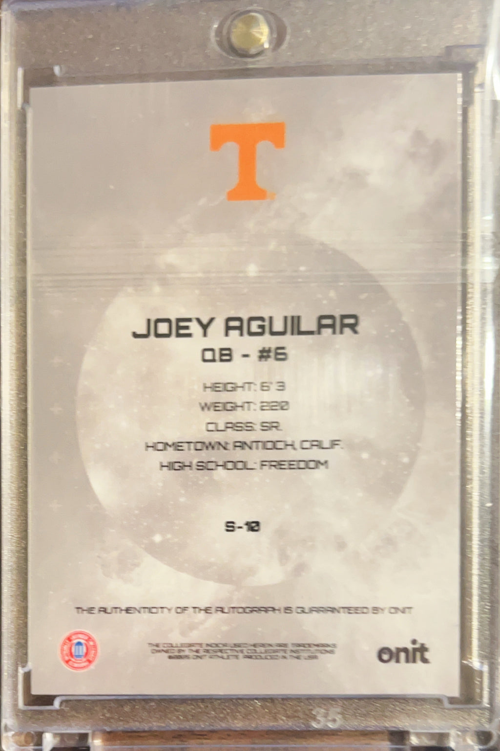 2025 ONIT Signature Series Joey Aguilar #S-10 /75 Auto