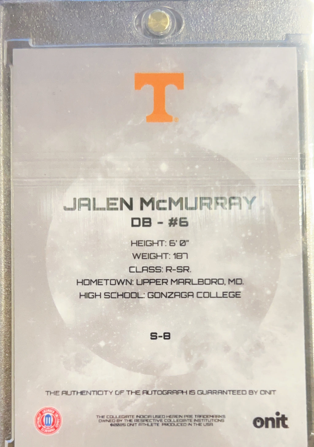 2025 ONIT Signature Series Jalen McMurray #S-8 Teal Shimmer /60