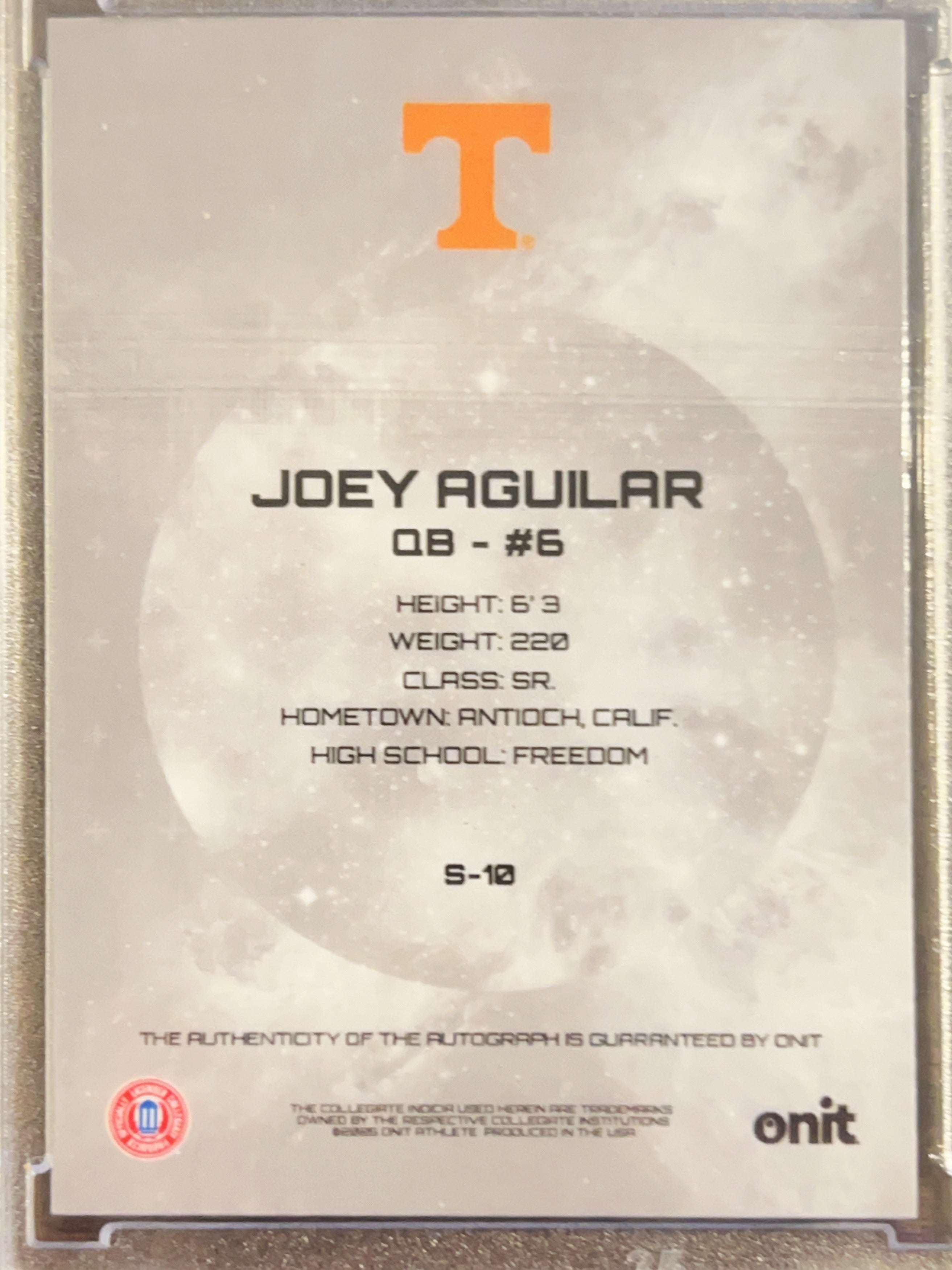 2025 ONIT Signature Series Joey Aguilar #S-10 /49 Auto