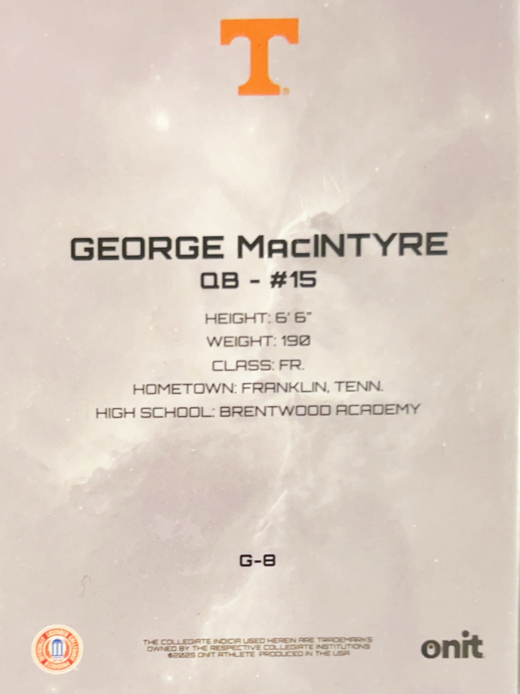 2023 Onit George MacIntyre George MacIntyre #G-8 Holo