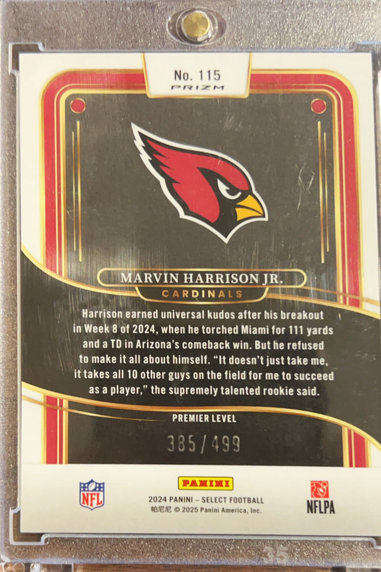 2025 Panini Select Football Marvin Harrison Jr. #115 Green Prizm /499 RC