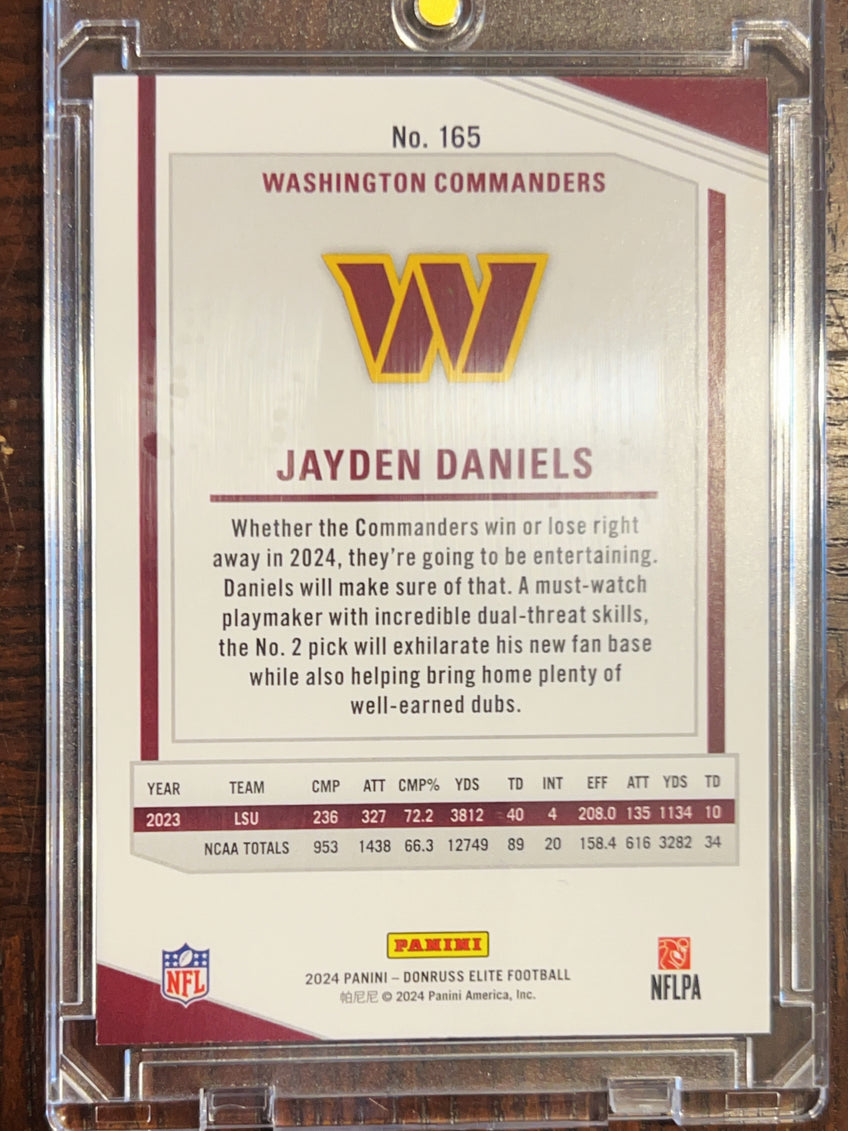 2024 Panini Donruss Elite Football Status Jayden Daniels #165 Blue /875 RC