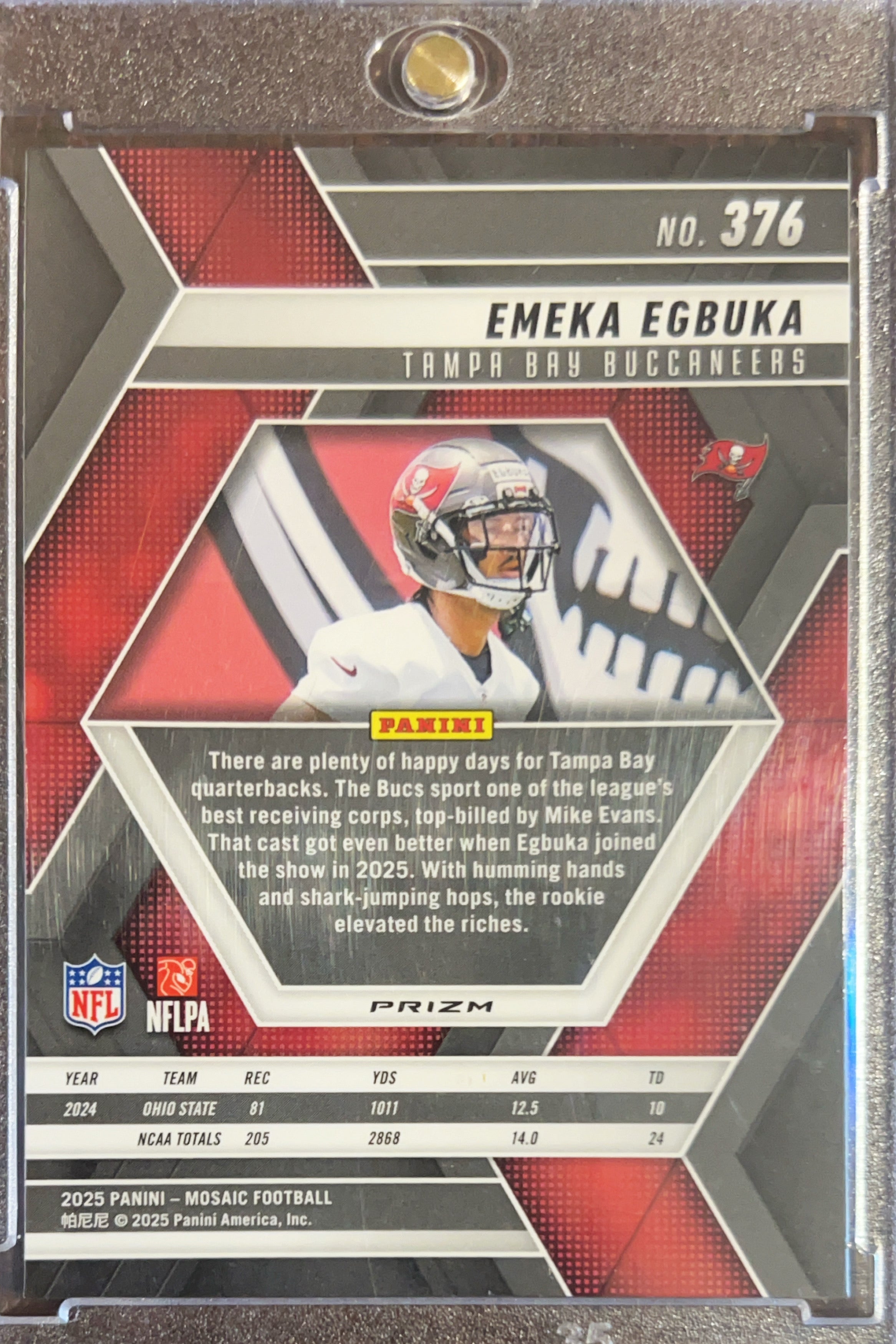 2025 Panini Mosaic Prizm Emeka Egbuka #376 Blue RC