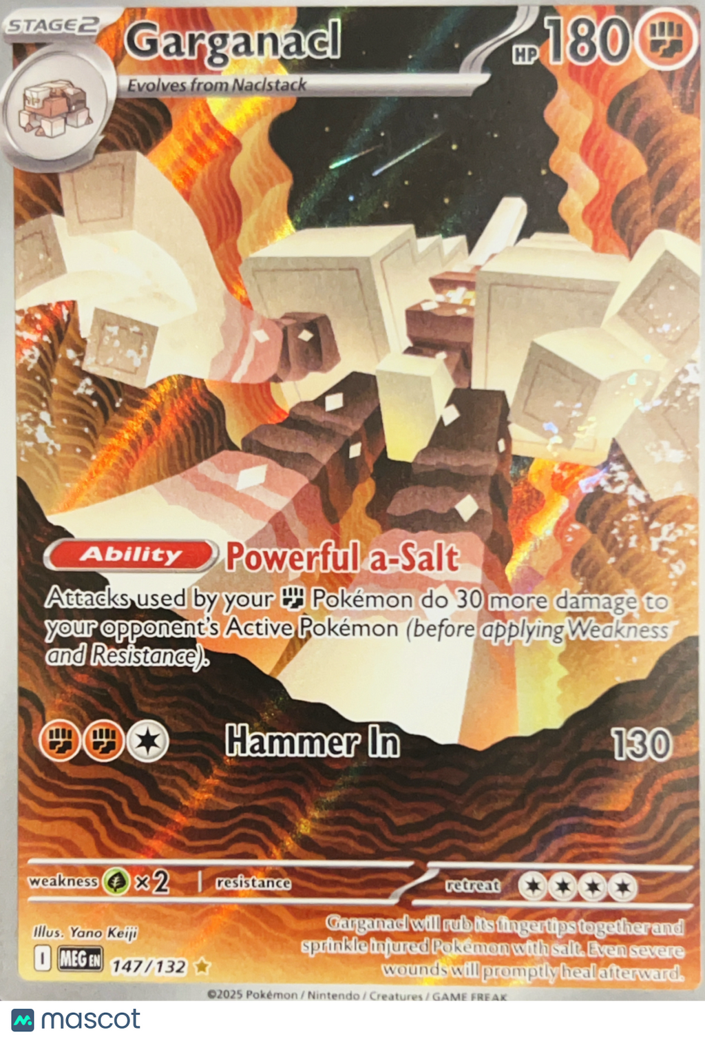2025 Mega Evolution Garganacl Holo Secret Rare #147/132