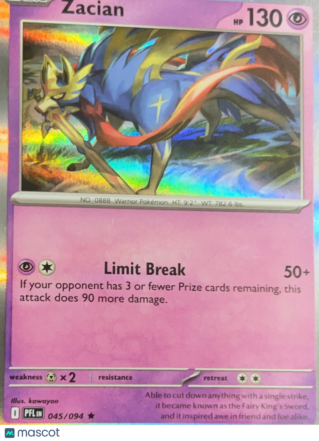 2024 Shrouded Fable Zacian Holo Rare #45/94