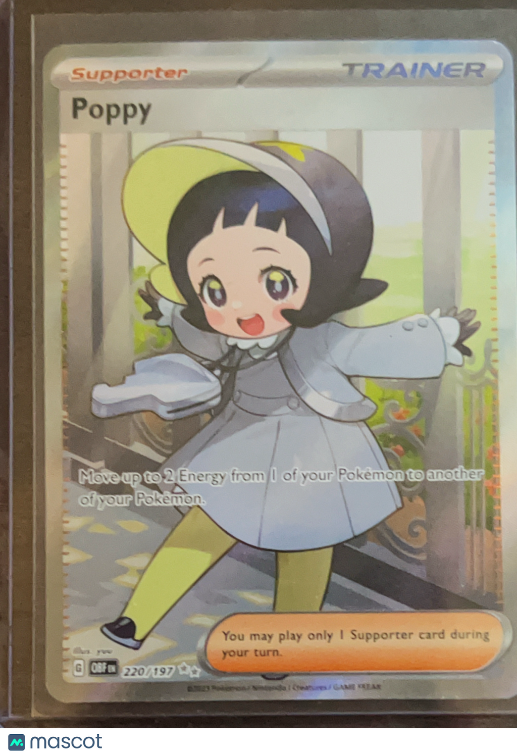 2023 Obsidian Flames Poppy Holo Secret Rare FA #220/197