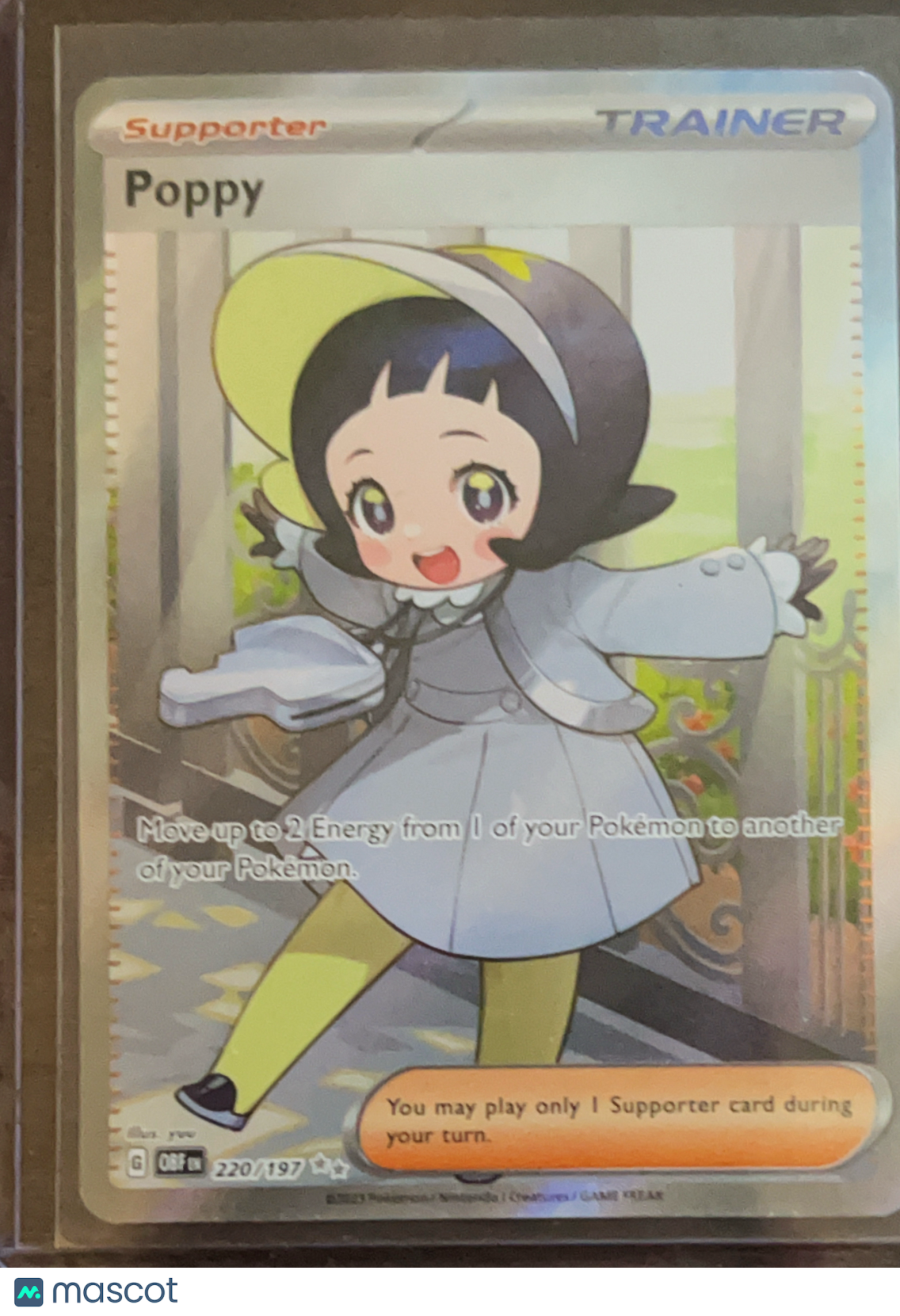 2023 Obsidian Flames Poppy Holo Secret Rare FA #220/197