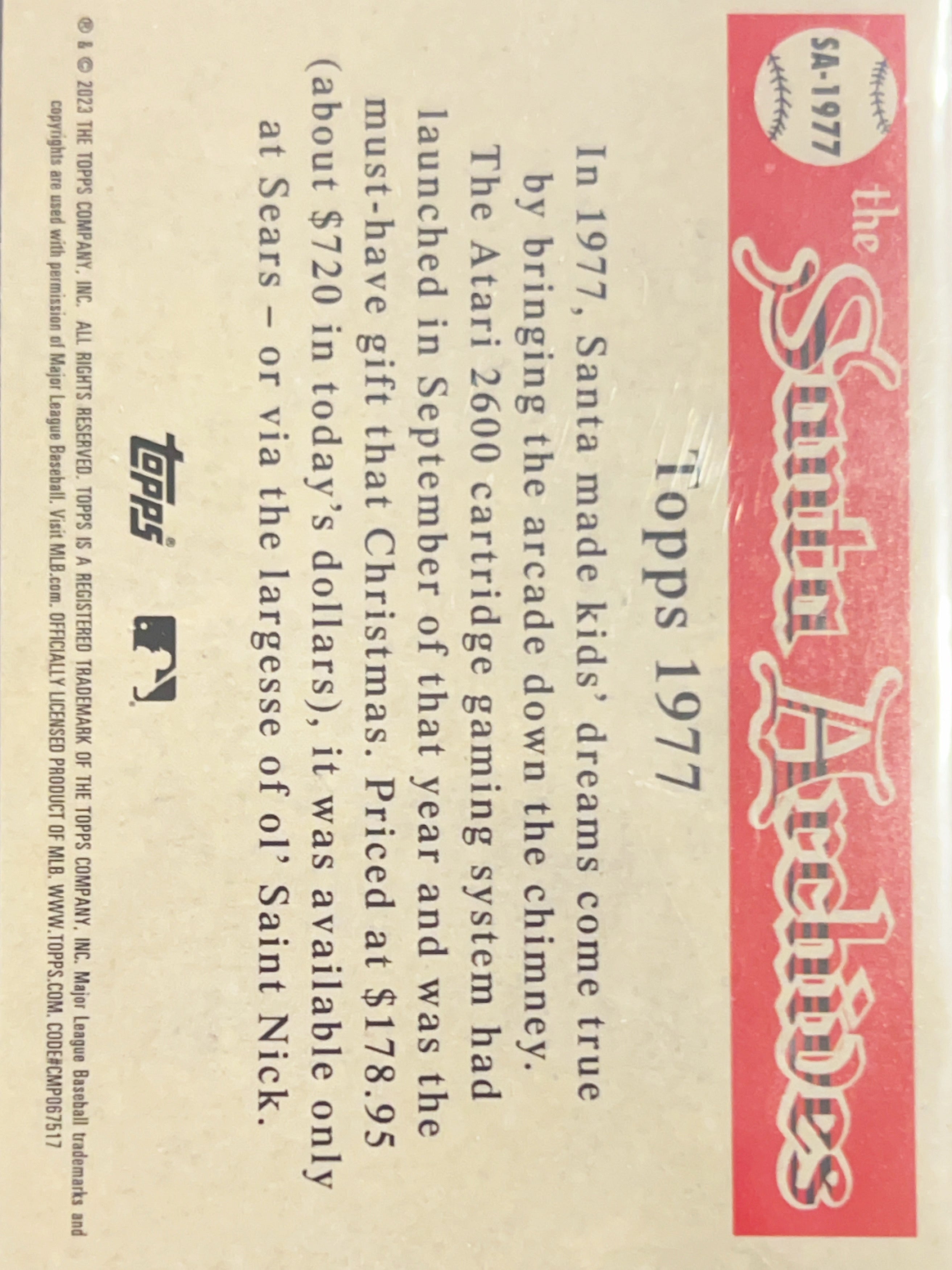 2023 Topps Santa Archives Facsimile Signature #SA-1977