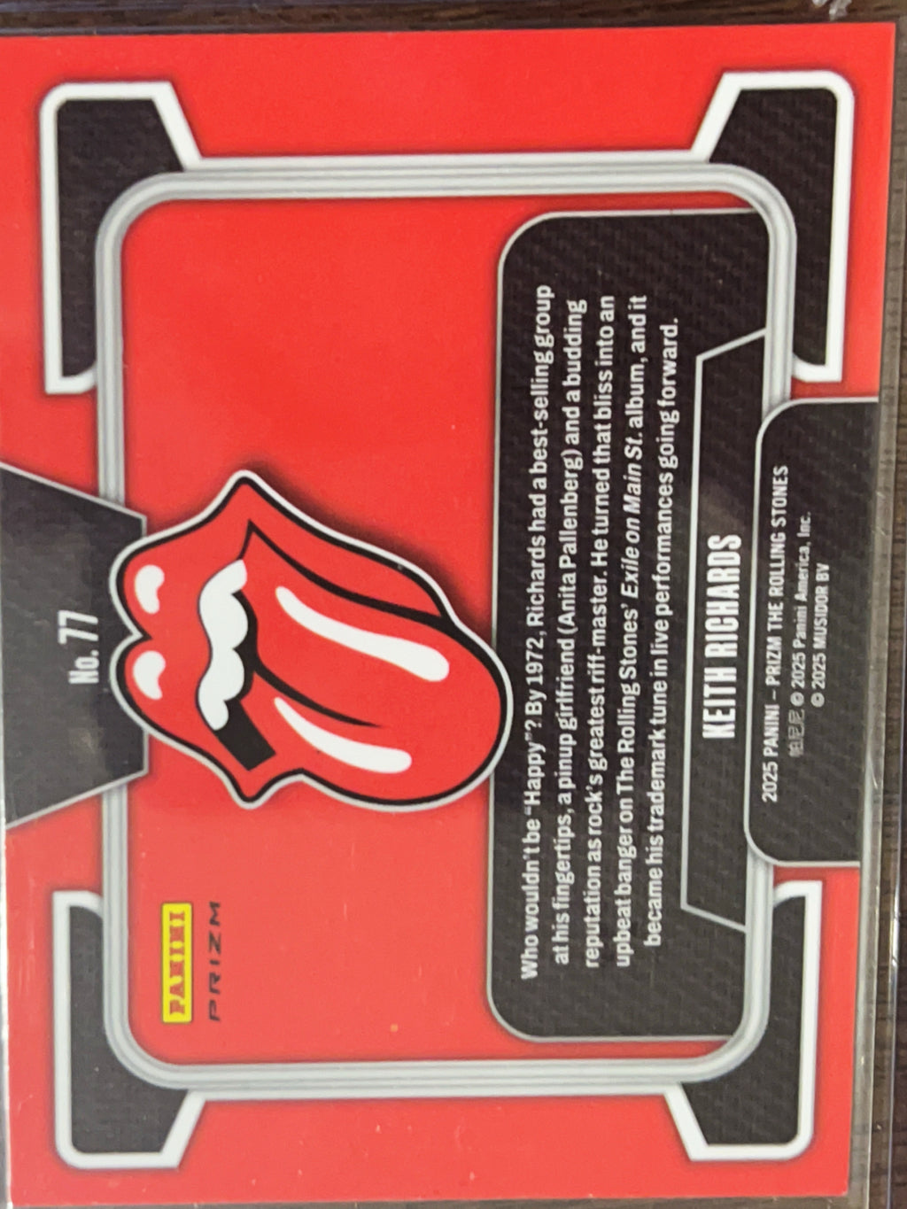 2025 Panini Prizm The Rolling Stones Keith Richards Prizm #77
