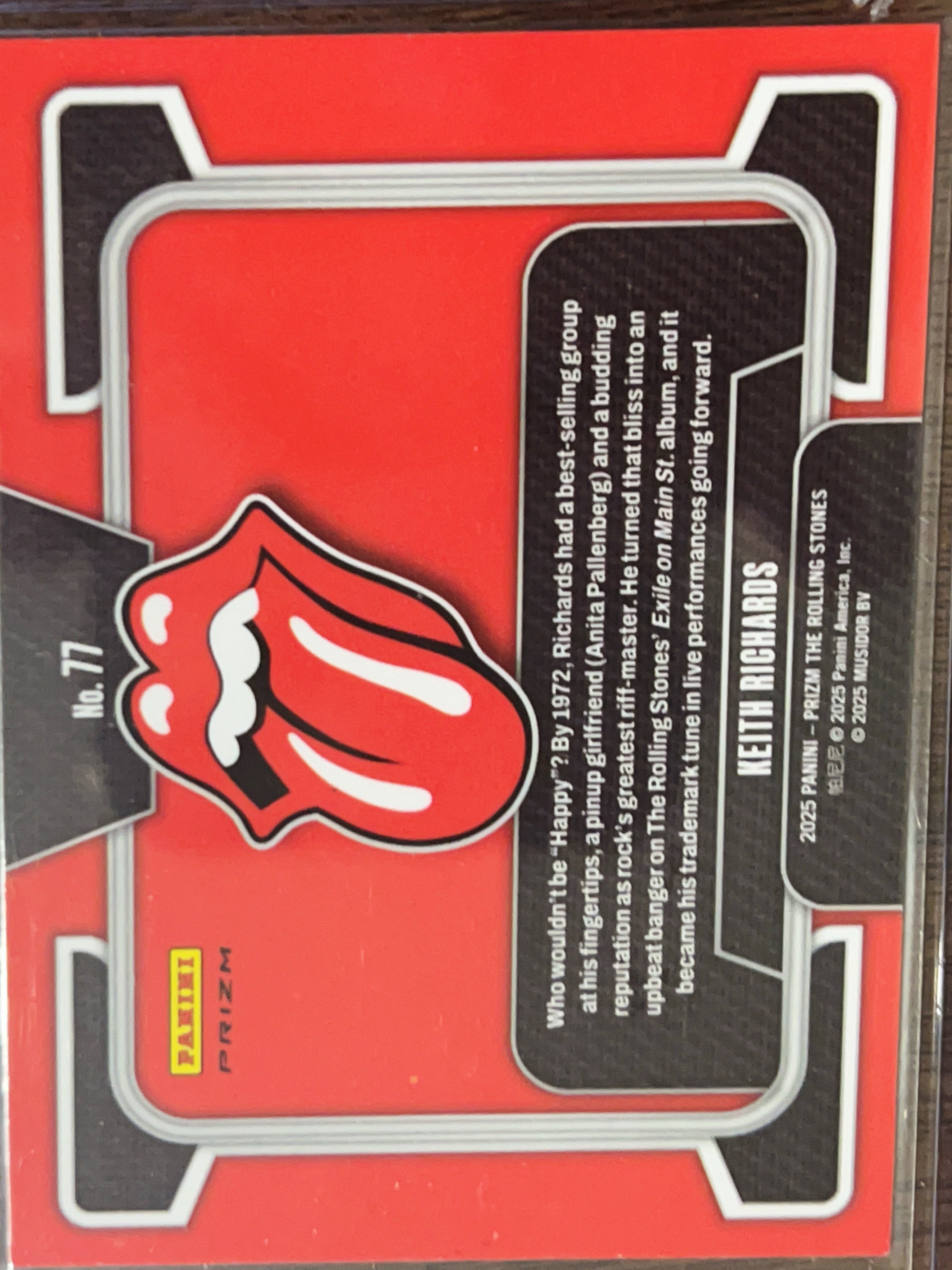 2025 Panini Prizm The Rolling Stones Keith Richards Prizm #77